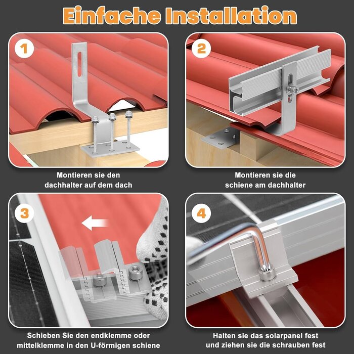 Kit de fixation toit en tuiles pour panneaux solaires - 33% de remise