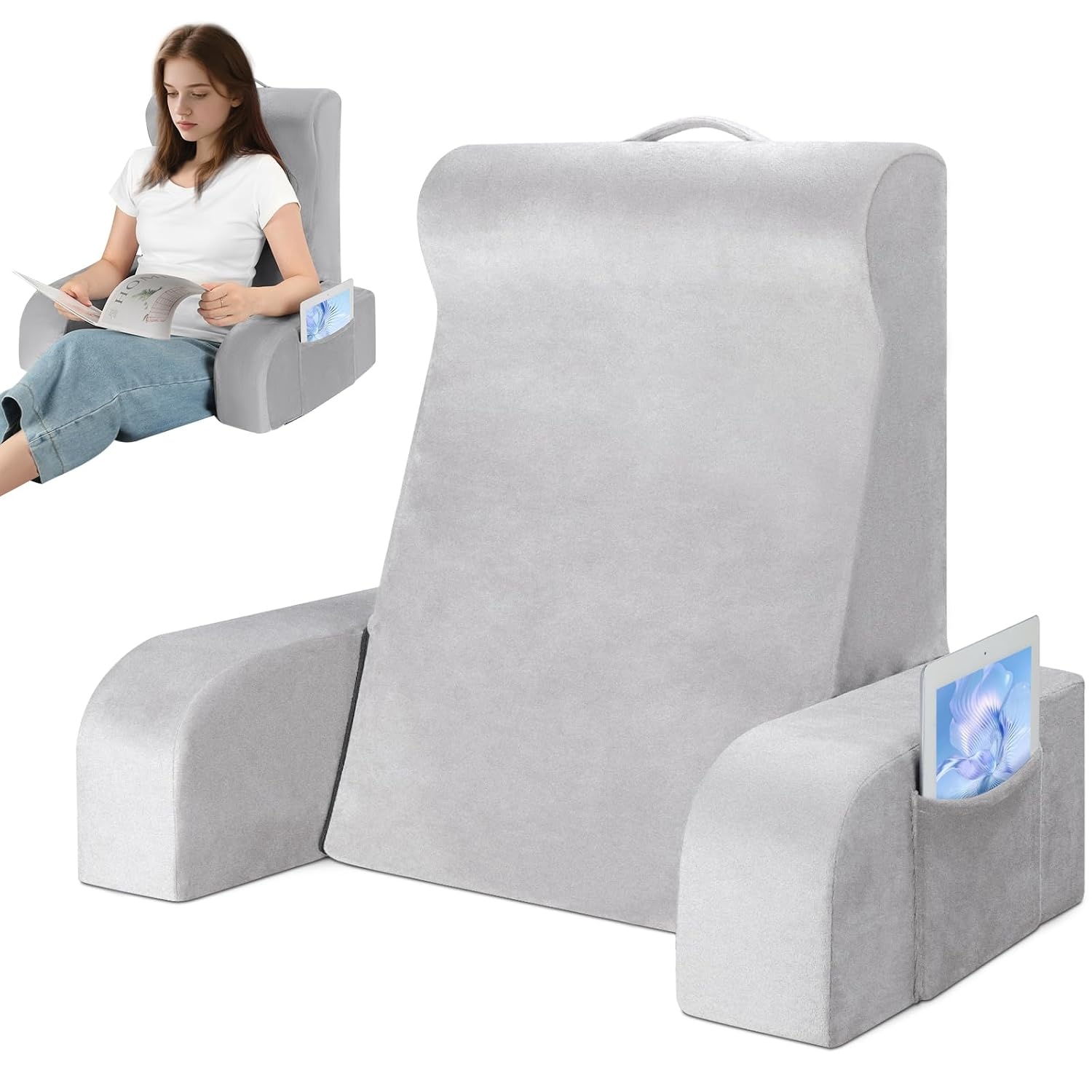 Coussin de lecture ergonomique en velours taille L - 33% de remise