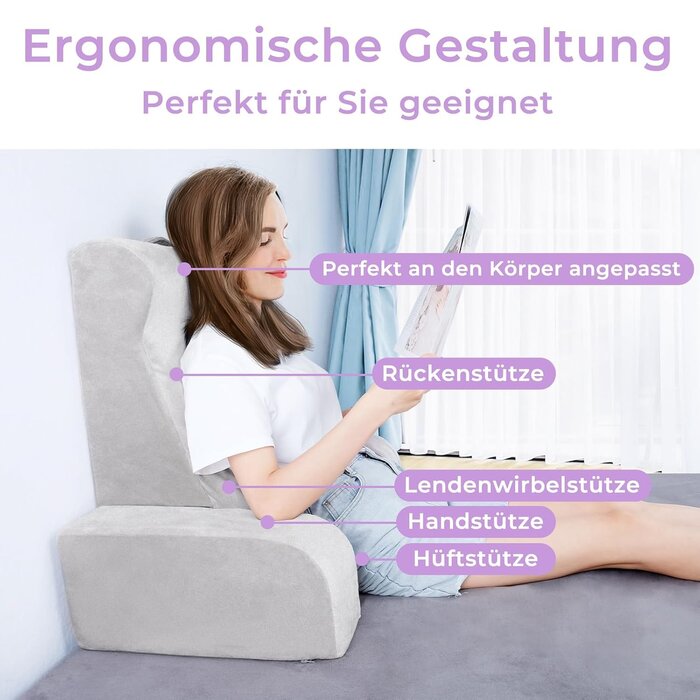 Coussin de lecture ergonomique en velours taille L - 33% de remise