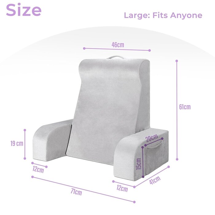 Coussin de lecture ergonomique en velours taille L - 33% de remise