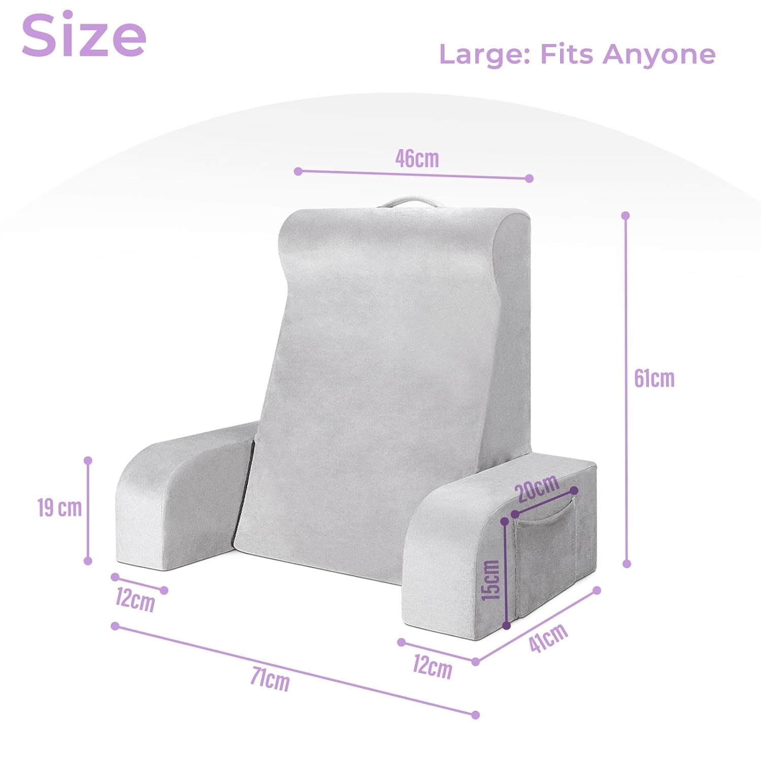 Coussin de lecture ergonomique en velours taille L - 33% de remise