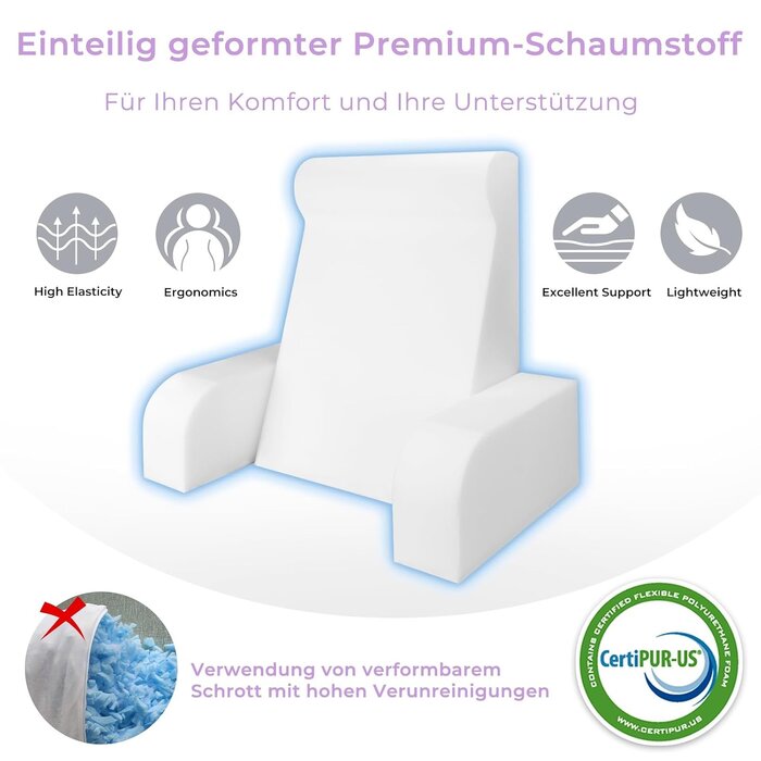 Coussin de lecture ergonomique en velours taille L - 33% de remise