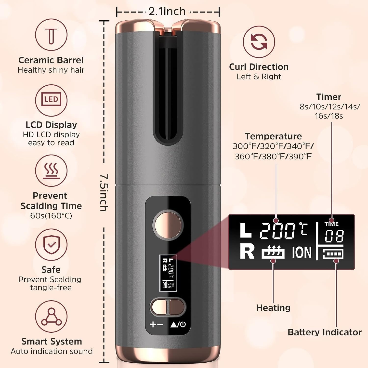 Fer à boucler automatique sans fil - 32% de remise