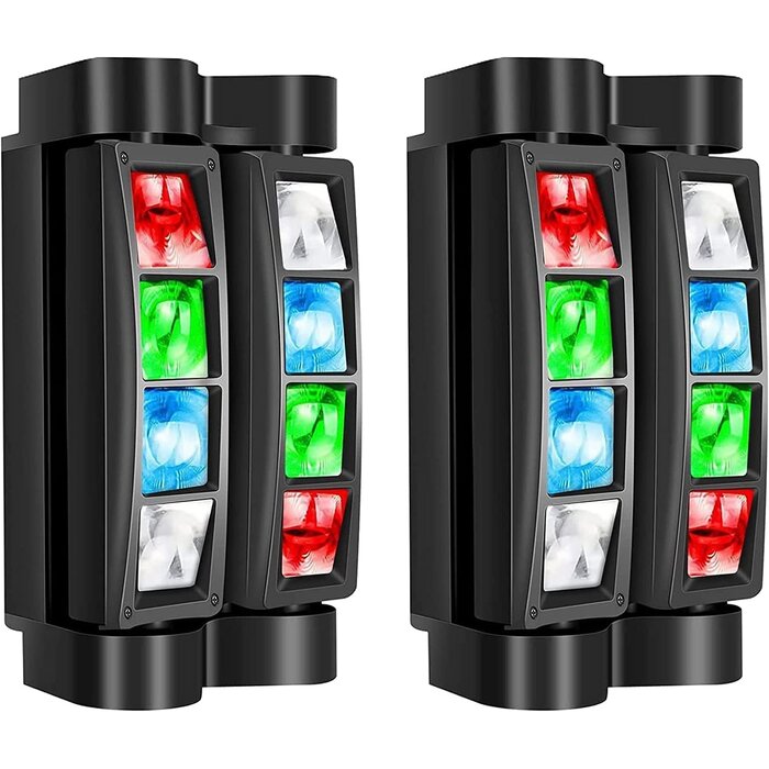 Lot de 2 Projecteurs Moving Head Spider RGBW 8x3W - 35% de remise