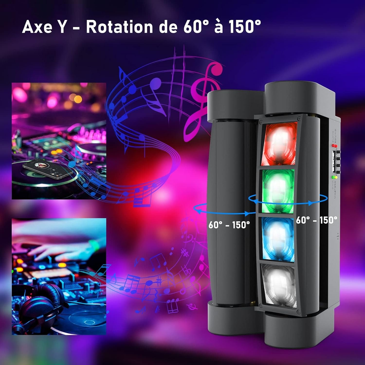 Lot de 2 Projecteurs Moving Head Spider RGBW 8x3W - 35% de remise