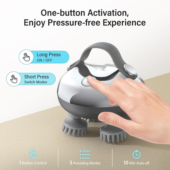 Masseur de tête électrique sans fil IPX7 - 3 modes - 32% de remise