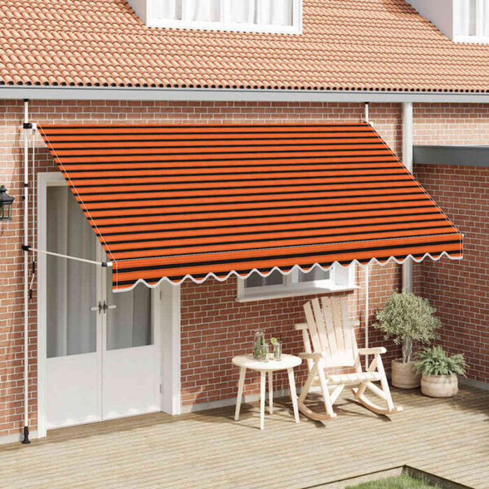 Auvent rétractable manuel 400 cm orange et marron - 35% de remise