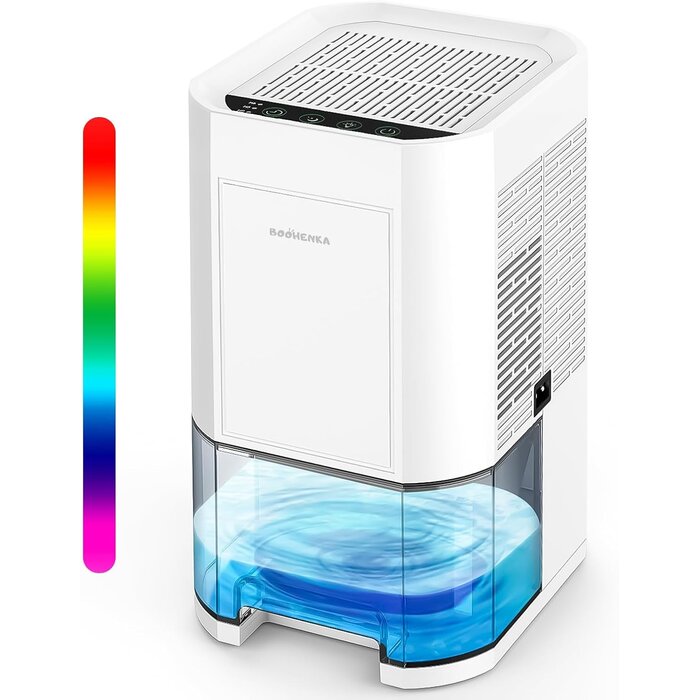 Déshumidificateur 1,2L beige - 33% de remise - Silencieux et LED