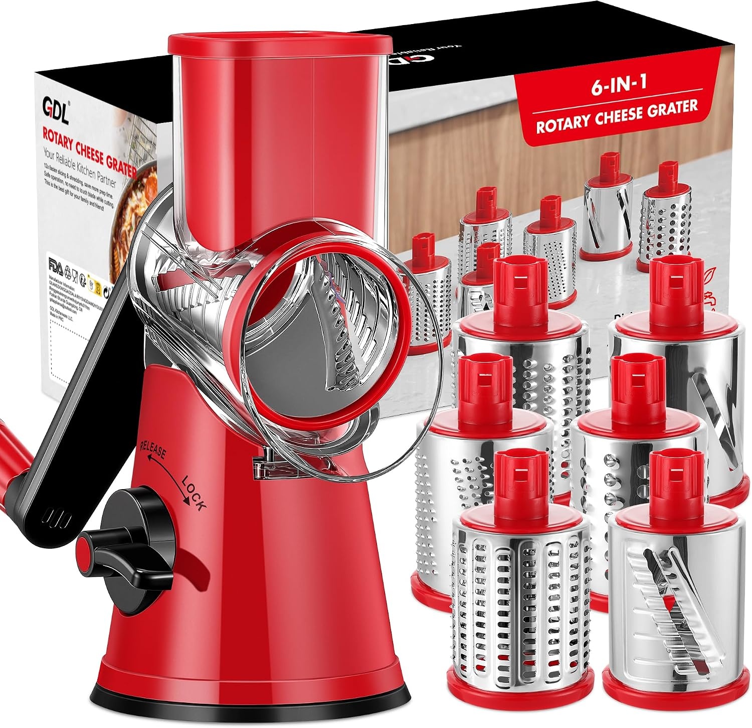 Râpe rotative manuelle pour fromage et légumes - 32% de remise