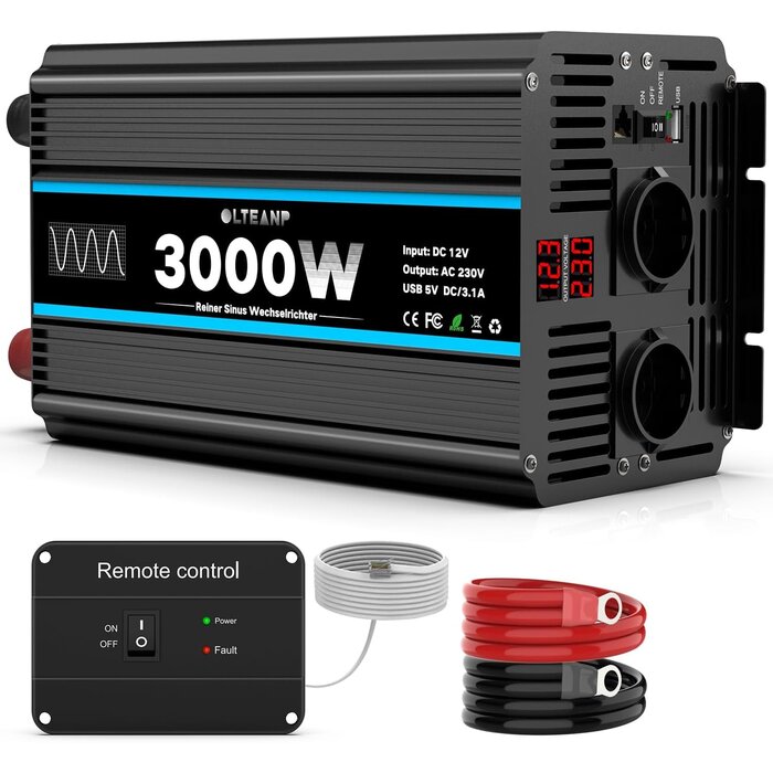 Convertisseur 12V vers 230V 3000W Onde Pure - 35% de remise
