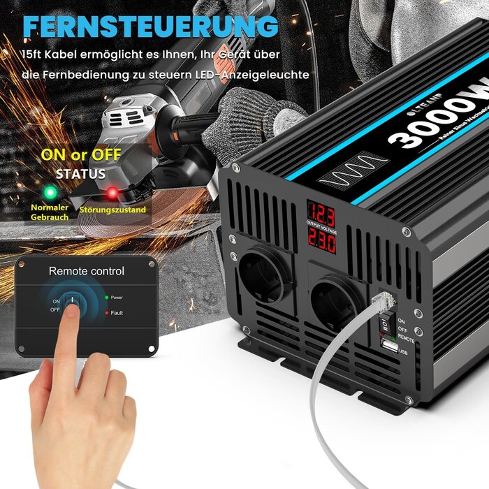 Convertisseur 12V vers 230V 3000W Onde Pure - 35% de remise