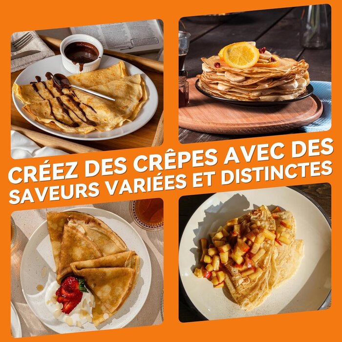 Crêpière électrique 20 cm 800W Graphite - 33% de remise