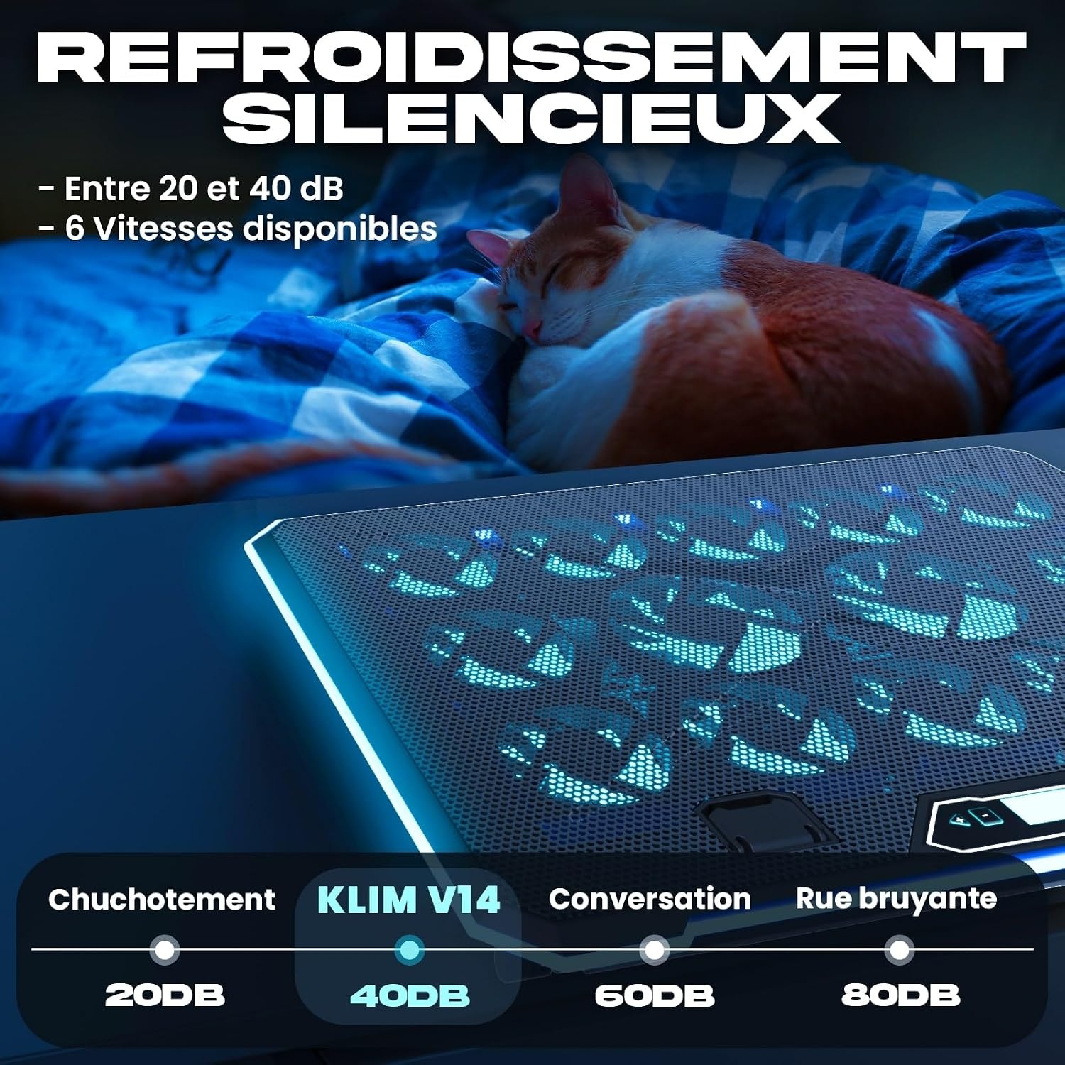 Support PC Portable 17" - 14 ventilateurs RVB - 33% de remise