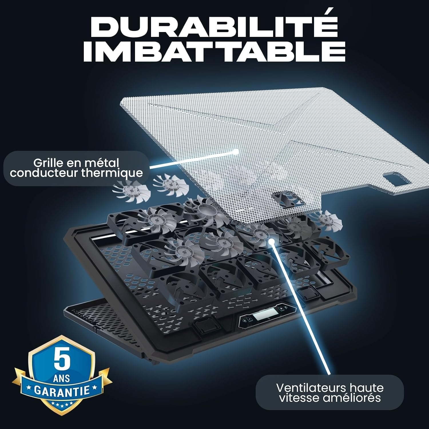 Support PC Portable 17" - 14 ventilateurs RVB - 33% de remise