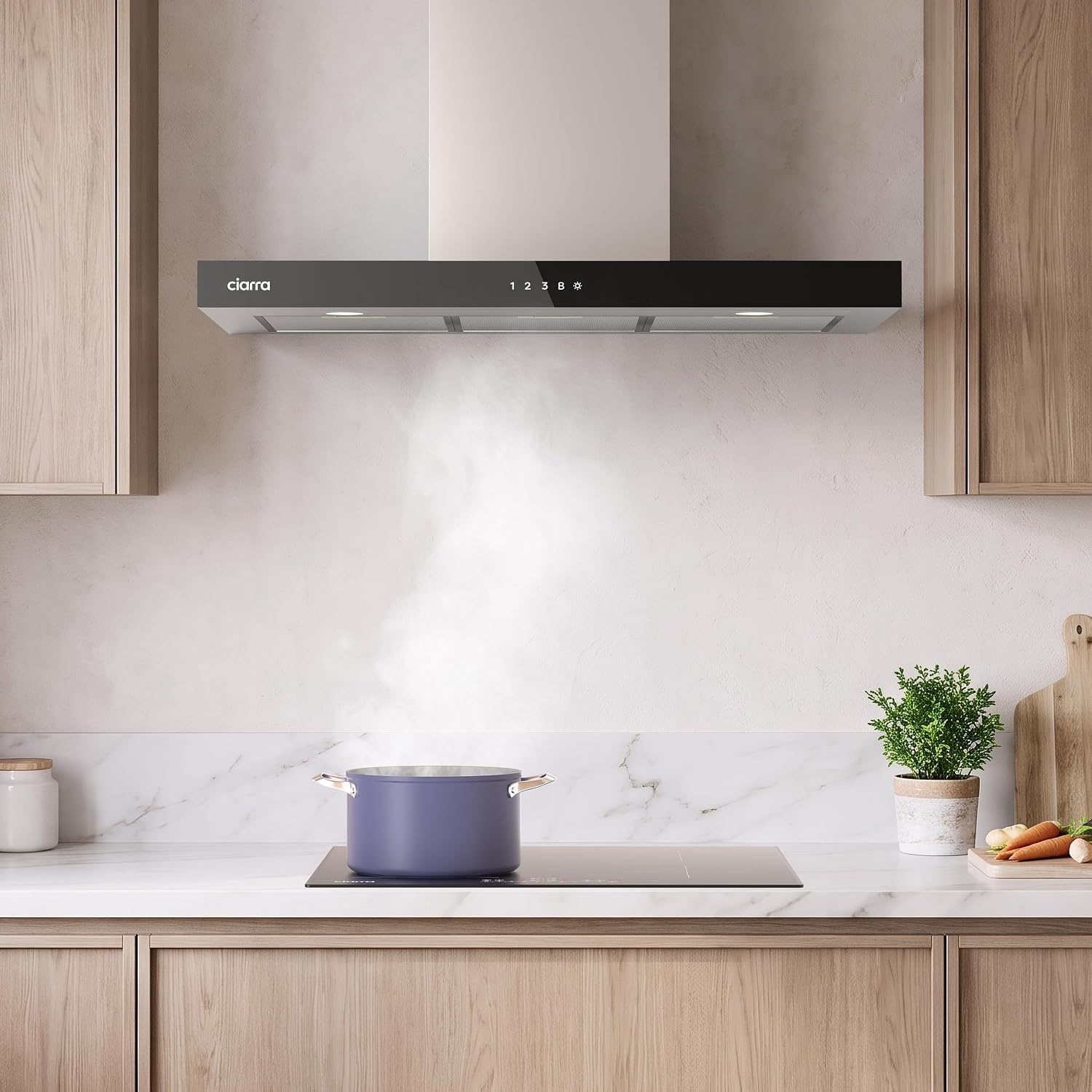 Hotte murale 90 cm Inox, Wi-Fi, A+++ : 35% de remise