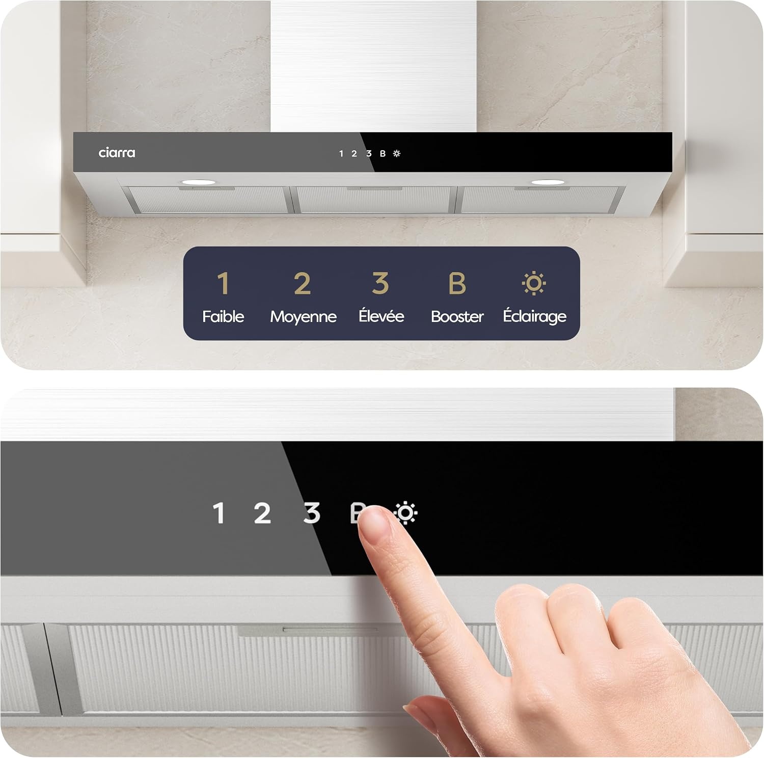 Hotte murale 90 cm Inox, Wi-Fi, A+++ : 35% de remise