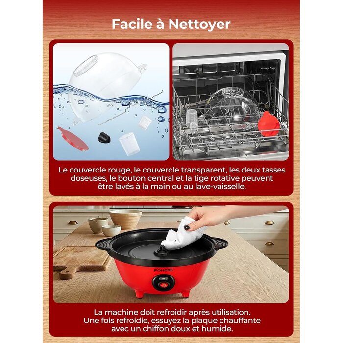 Machine à popcorn 4L rouge - 33% de remise - Déballé bon état