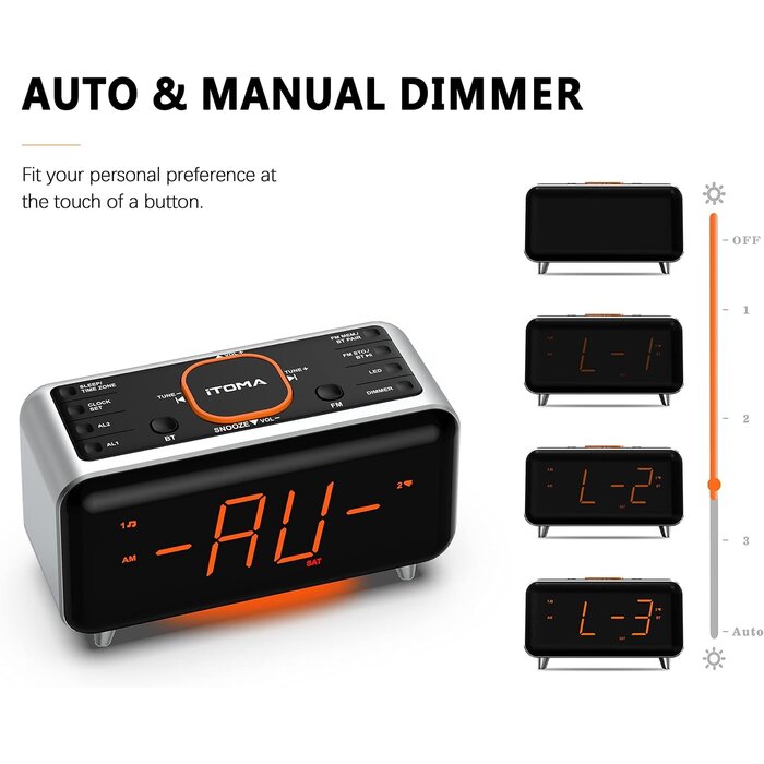 Radio-réveil numérique Bluetooth avec veilleuse - 28% de remise