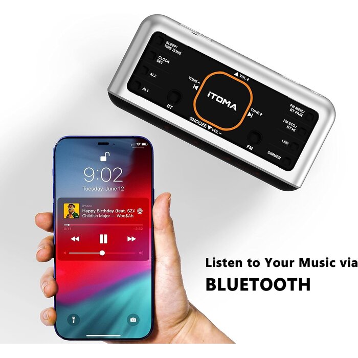 Radio-réveil numérique Bluetooth avec veilleuse - 28% de remise