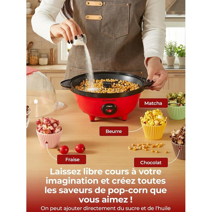 Machine à pop-corn 4L rouge - 33% de remise
