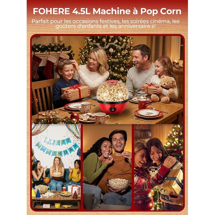 Machine à pop-corn 4L rouge - 33% de remise