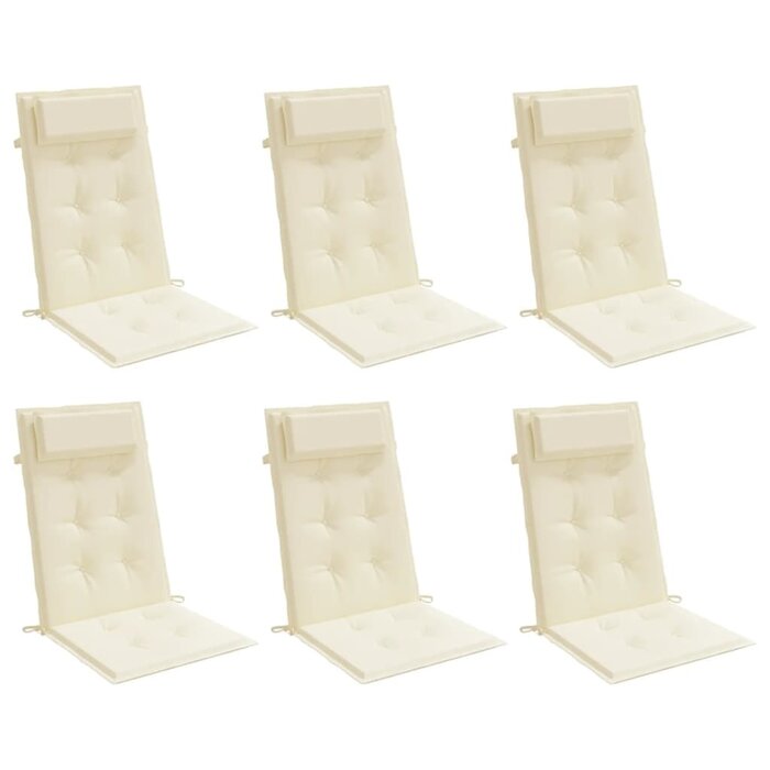 Lot de 6 coussins pour chaise à dossier haut, crème, 34% de remise
