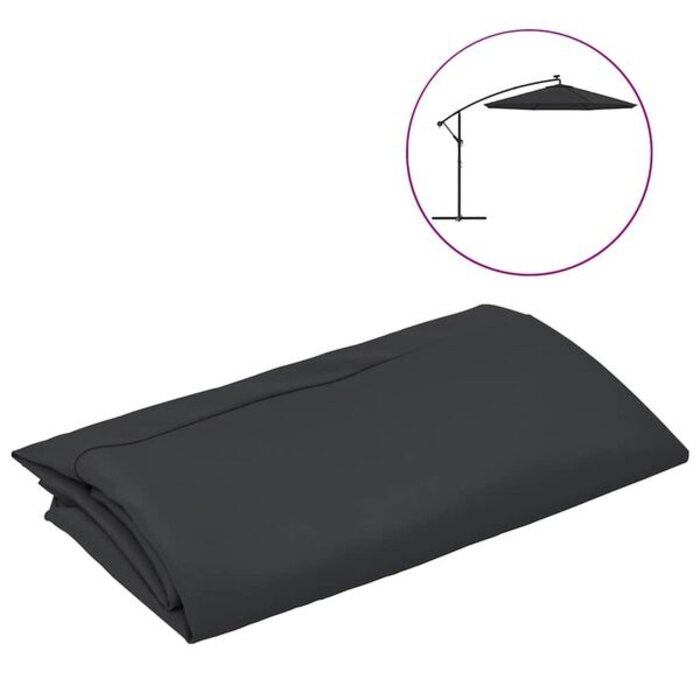 Toile de rechange pour parasol 300 cm, Noir - 31% de remise