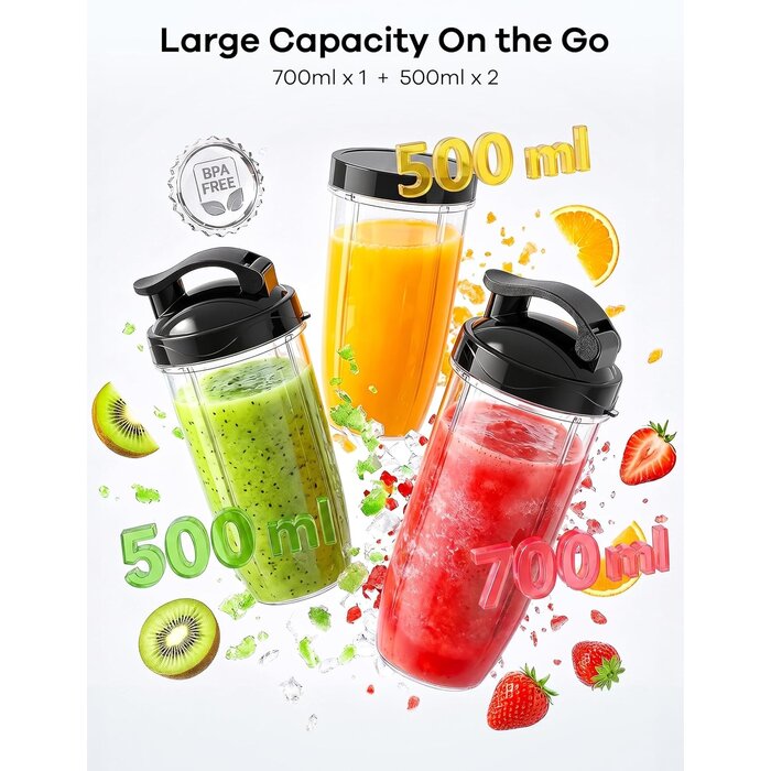 Mini blender 900W avec 3 gourdes - 33% de remise