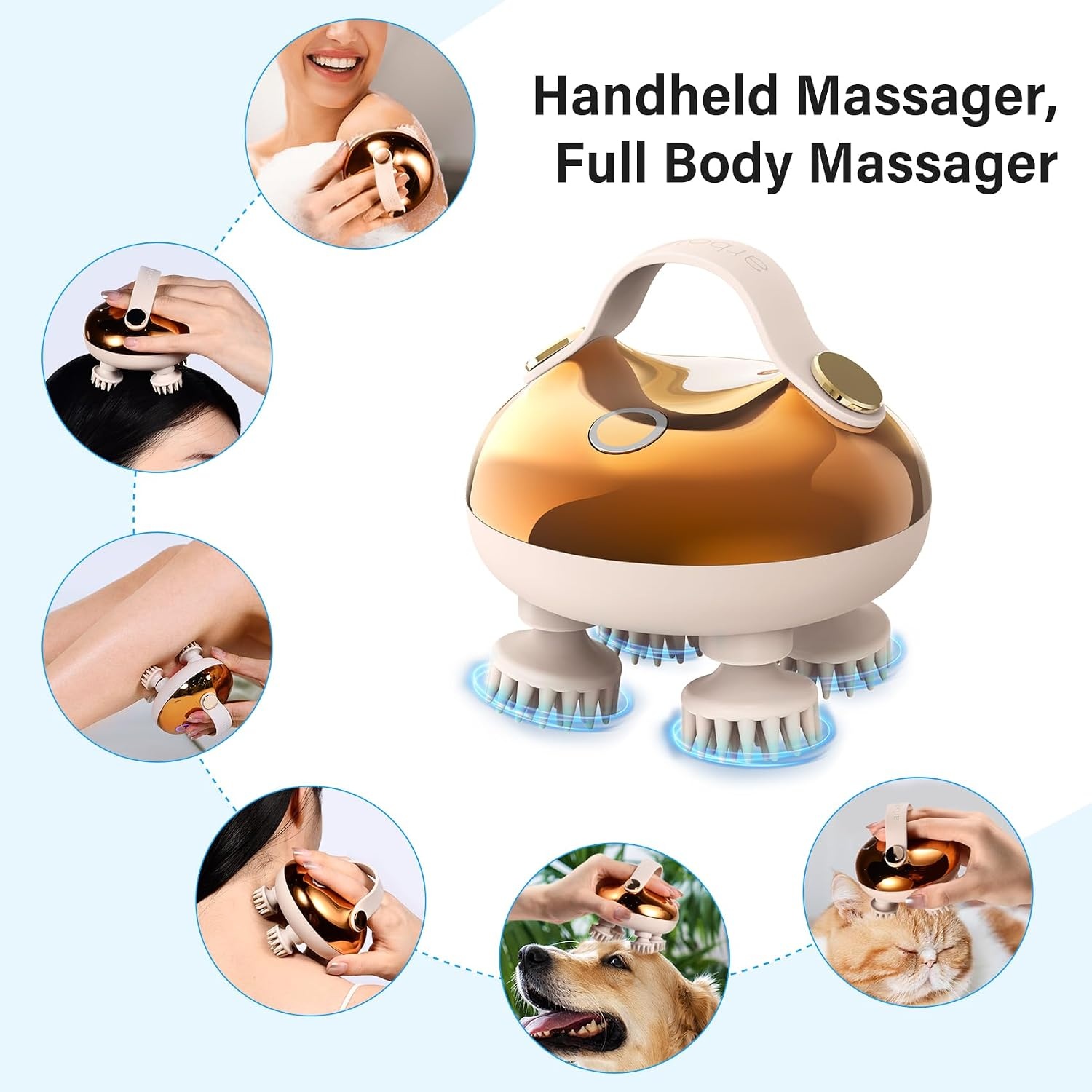 Masseur de tête électrique étanche doré - 32% de remise