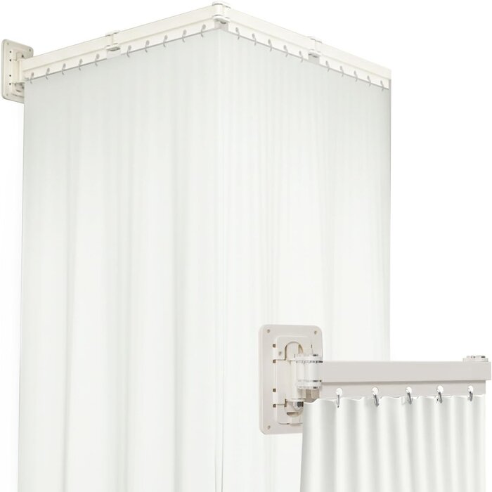 Tringle à rideau de douche pliable 33% de remise - Aluminium Blanc Ivoire
