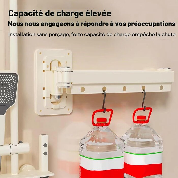 Tringle à rideau de douche pliable 33% de remise - Aluminium Blanc Ivoire