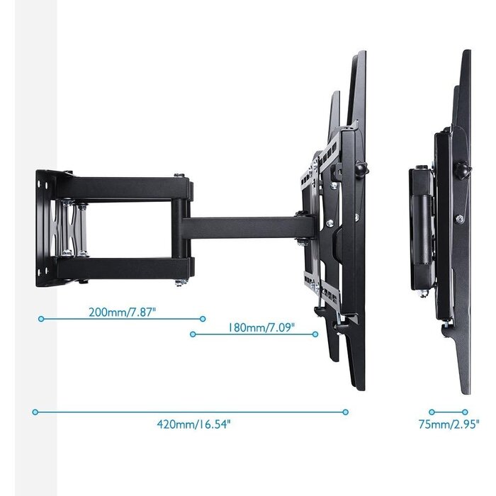 Support mural TV d'angle inclinable 32-65 pouces - 33% de remise
