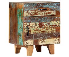 Vidaxl Table de chevet sculptée en bois massif recyclé - 56% de remise