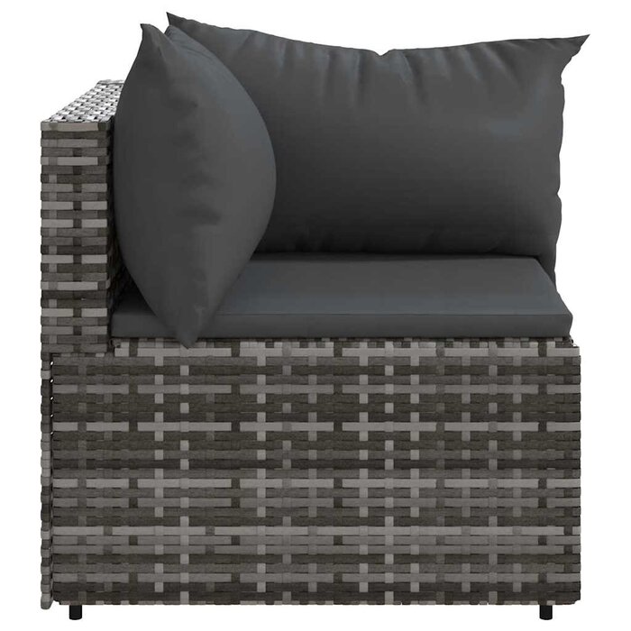 Lot de 2 canapés d'angle de jardin en résine tressée gris - 34% de remise