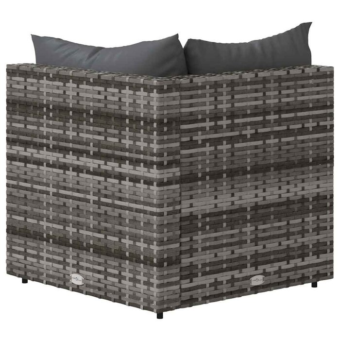 Lot de 2 canapés d'angle de jardin en résine tressée gris - 34% de remise