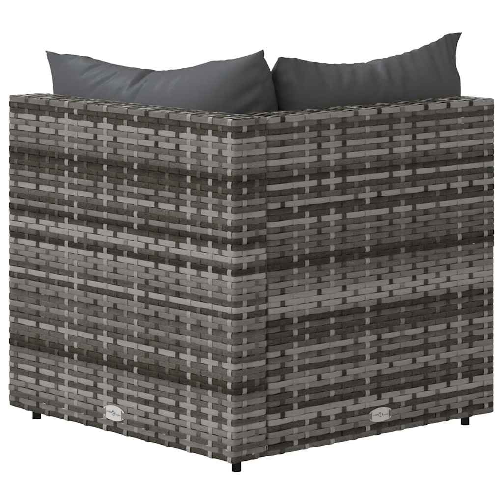 Lot de 2 canapés d'angle de jardin en résine tressée gris - 34% de remise