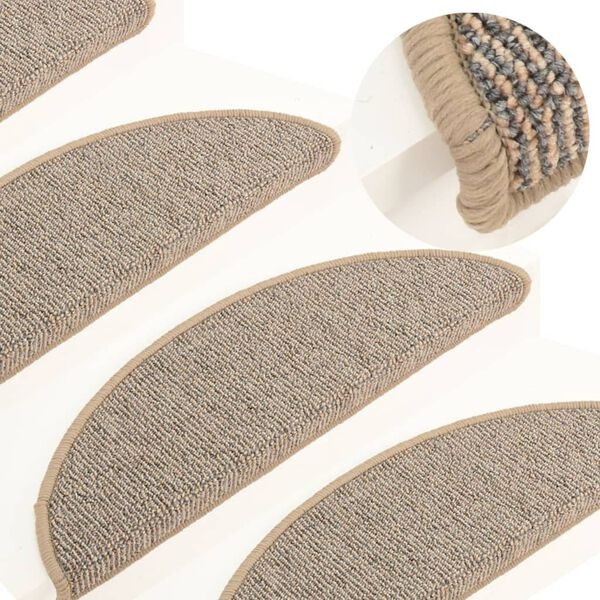Lot de 15 Tapis d'escalier demi-ronds marron - 56x17 cm - 34% de remise