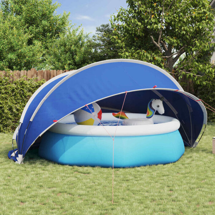 Dôme de piscine pliable 430x430x210 cm - Bleu Azur - 35% de remise