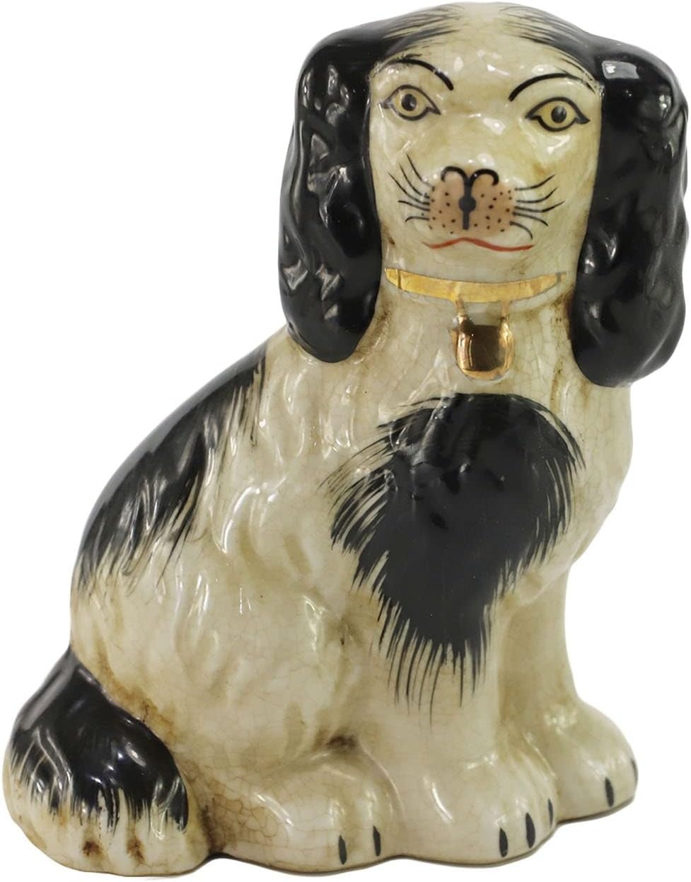 Paire de chiens en porcelaine noire peints à la main - 33% de remise