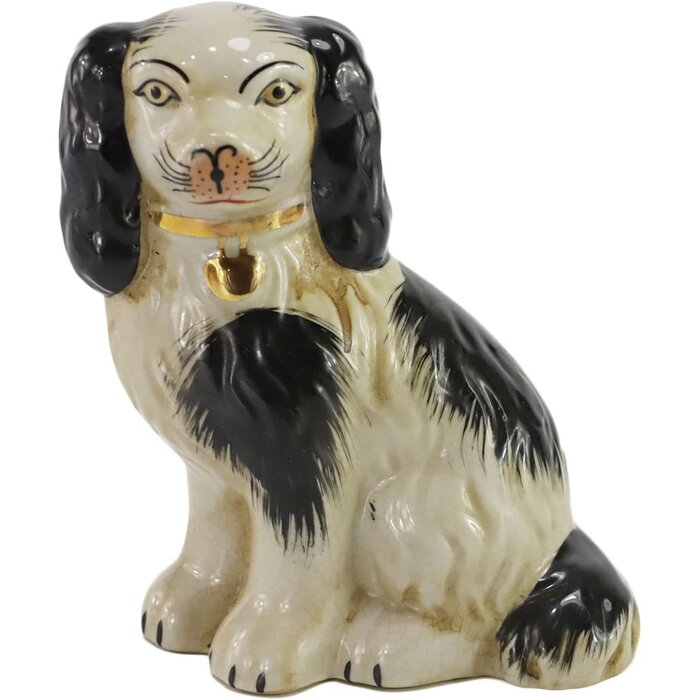 Paire de chiens en porcelaine noire peints à la main - 33% de remise