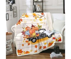 Couverture Automne Camion & Citrouilles 229x229cm - 53% de remise