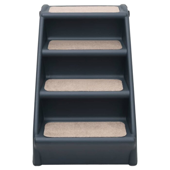 Escalier pliable pour animaux 4 marches - Gris foncé - 33% de remise