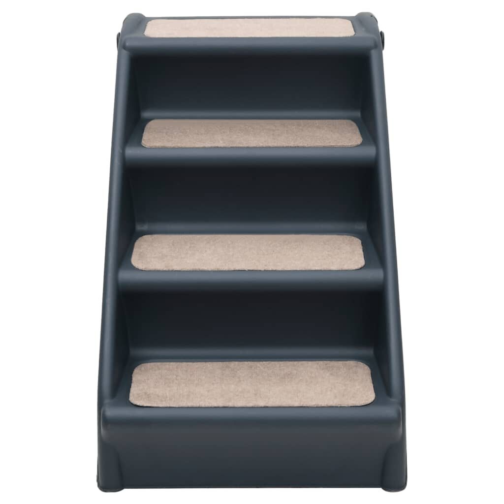 Escalier pliable pour animaux 4 marches - Gris foncé - 33% de remise