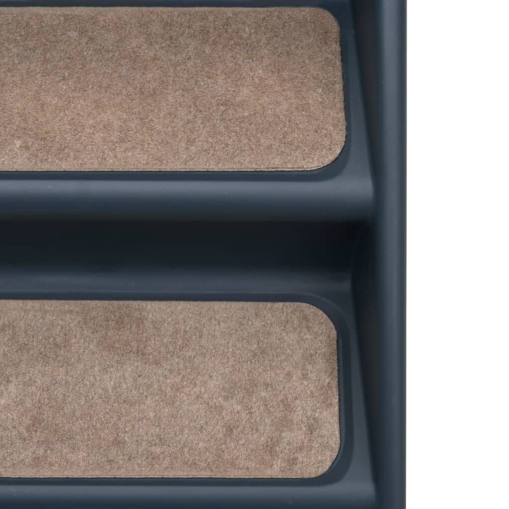 Escalier pliable pour animaux 4 marches - Gris foncé - 33% de remise