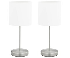 Vidaxl Lot de 2 lampes de table tactiles blanc et argent - 53% de remise