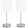 Lot de 2 lampes de table tactiles blanc et argent - 33% de remise