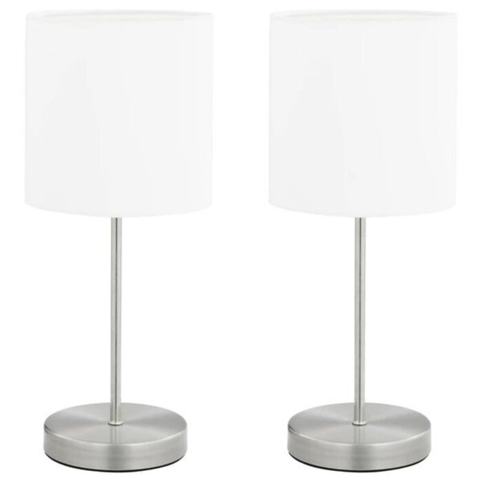 Lot de 2 lampes de table tactiles blanc et argent - 33% de remise