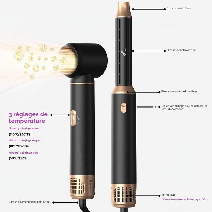 Airstyler 5-en-1 Noir - Boucleur et Sèche-cheveux - 33% de remise