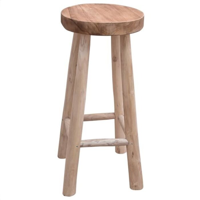 Tabouret de bar en teck massif - 37 x 37 x 76 cm - 35% de remise