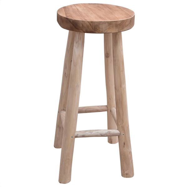 Tabouret de bar en teck massif - 37 x 37 x 76 cm - 35% de remise
